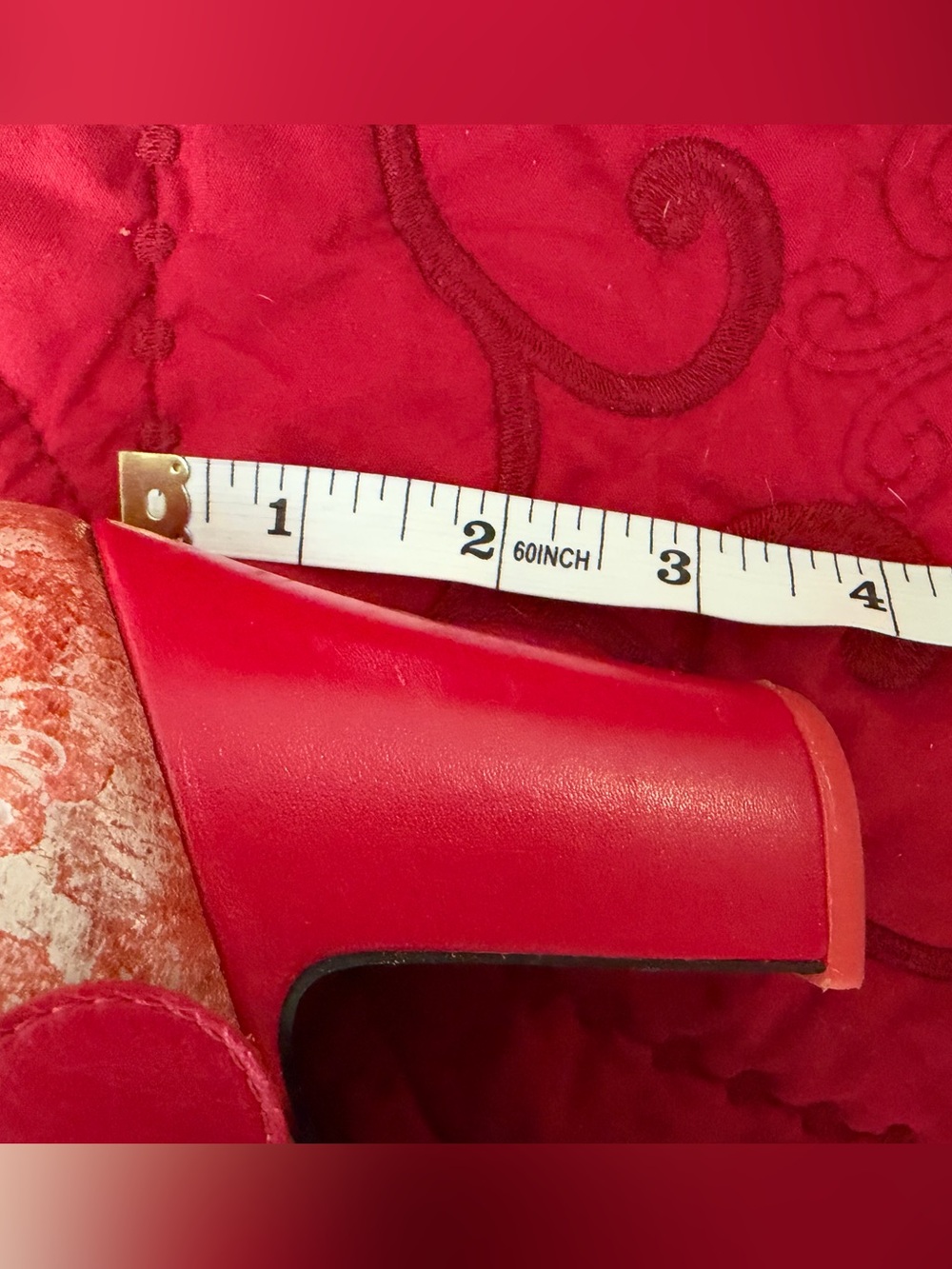 John Fluevog Attic Joyce Red Paisley Monk Strap Heels Size 9.5 w/ Box - Picture 4 of 8